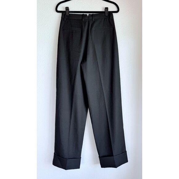 NWT Rag & Bone Women's Marianne Italian Wool Cuffed Hem Trousers in Black Size 2 - Picture 8 of 13